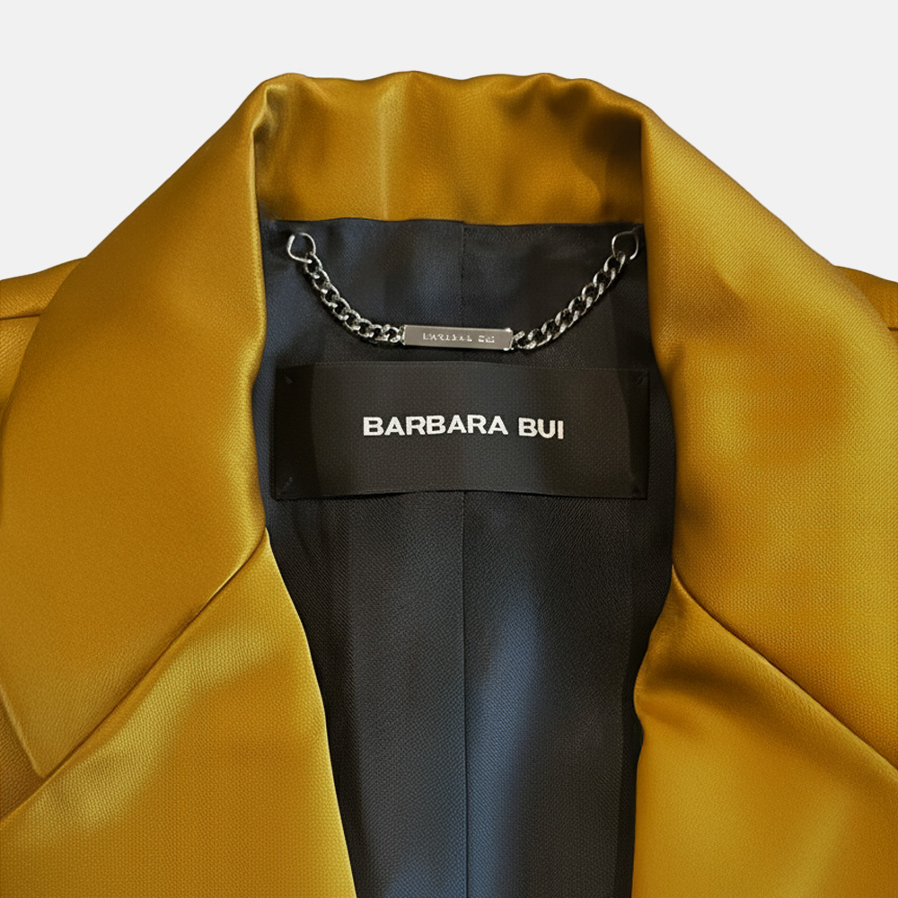 Super Flea Market+Barbara Bui+Mustard satin blazer+Toni Garrn1